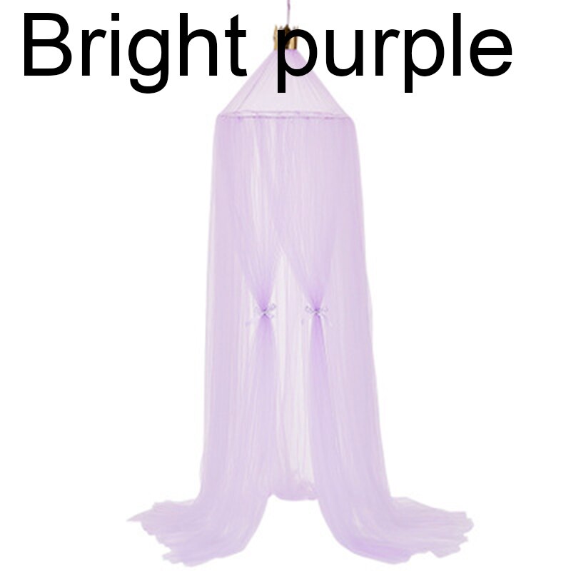 1pc Opknoping Prinses Klamboe Kroon Ronde Screen Luifel Insect Bed Voile Tuin Camping Anti-Muggen Kids room Decor: Bright Purple