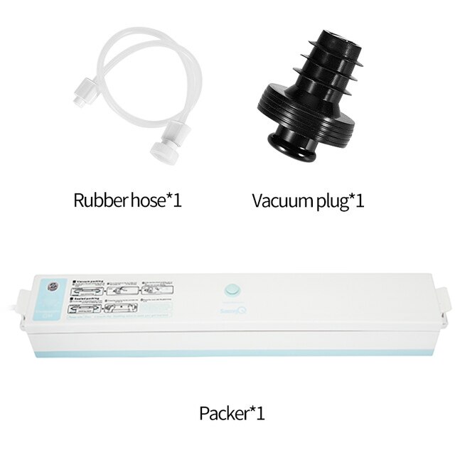 Electric Food Vacuum Sealer Packaging Machine For Home Kitchen Including 15pcs Food Saver Bags Commercial Vacuum Sealing Sealer: BLUE-2pcs / 220V
