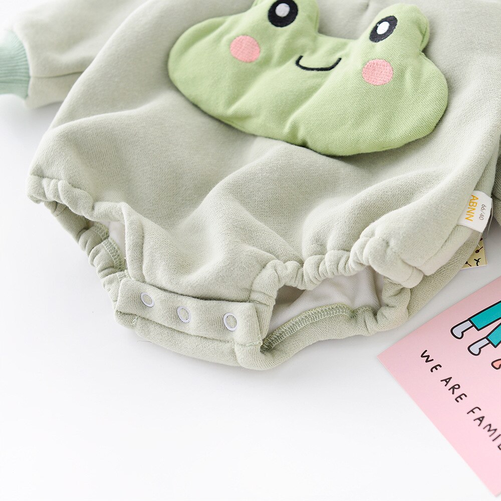 Winter baby plus fluwelen dikke sneeuwpak kleding met capuchon baby jongens cartoon bodysuit warme peuter meisjes jumpsuit