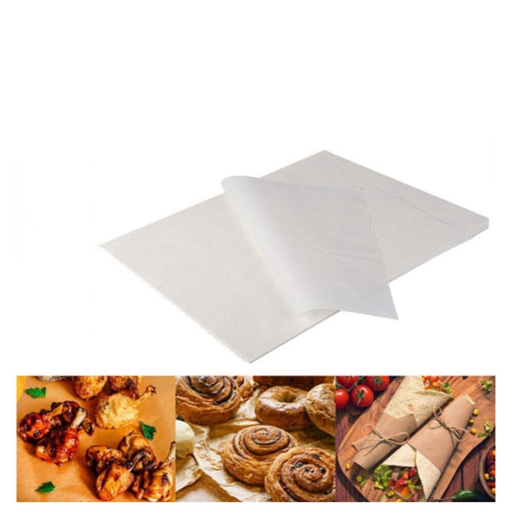 100Pcs Silicone Baking Sheets Papers Work Mat Oven Tray Liner Pastry Pizza Non Stick for Baking Grilling Bread Cup Cake: White