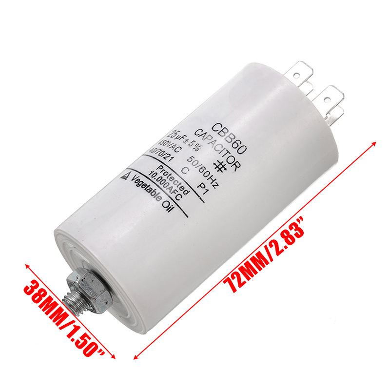 Uniwersalny silnik 25uf kondensator CBB60 kondensatory rozruchowe pompy wodnej 450V silniki AC