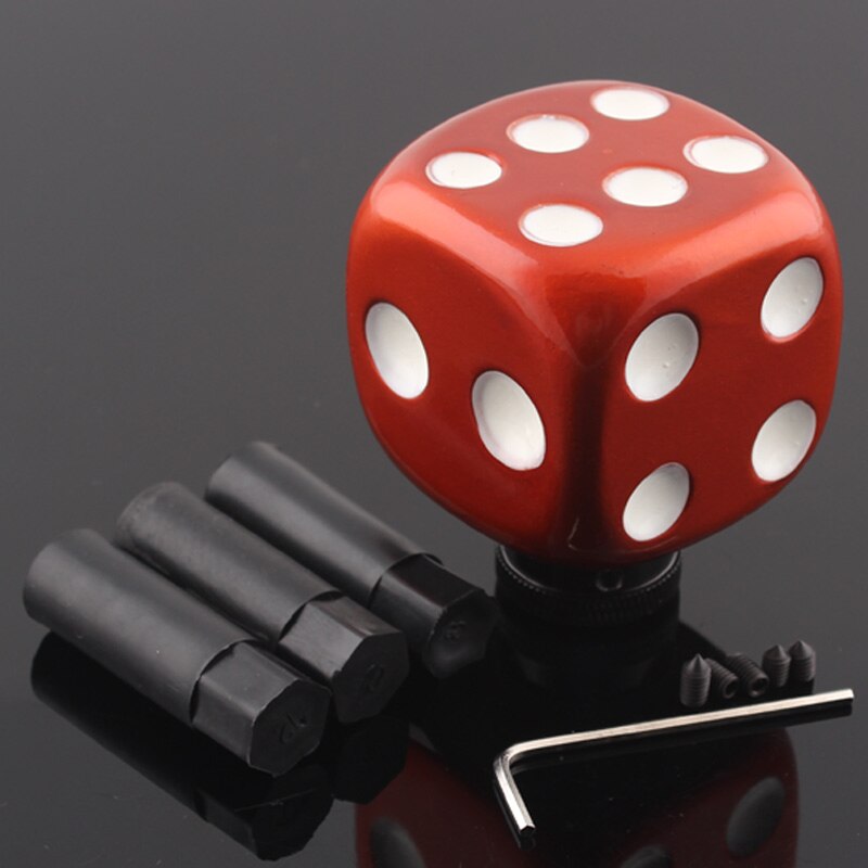 Universal 1/2" Car Lucky DICE GEAR Shifter Shift Lever Knob set: Orange and White