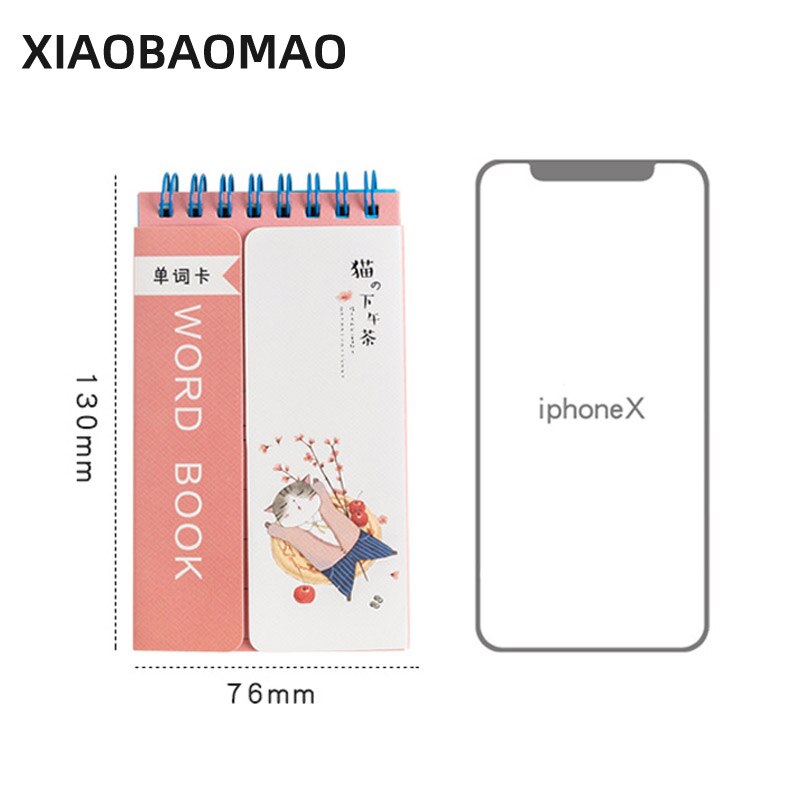 4PC Kawaii Foreign English Words Language Vocabulary Notebook Study Writing Reciting Book Planner Escolar Papelaria Stationery
