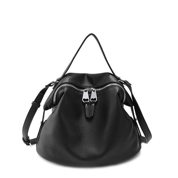 Vento Marea, bandoleras para mujer, , piel sintética, negro, bolsos de , bolsos de estilo coreano, bandolera blanca Hobo: black