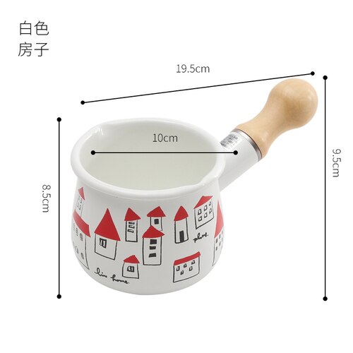 JAPAN Nonstick Enamel Milk Pot Pan Practical Butter Coffee Warmer Small Milk Pot Kitchen Cooking Pot Noodle Baby Food Handmade: 1