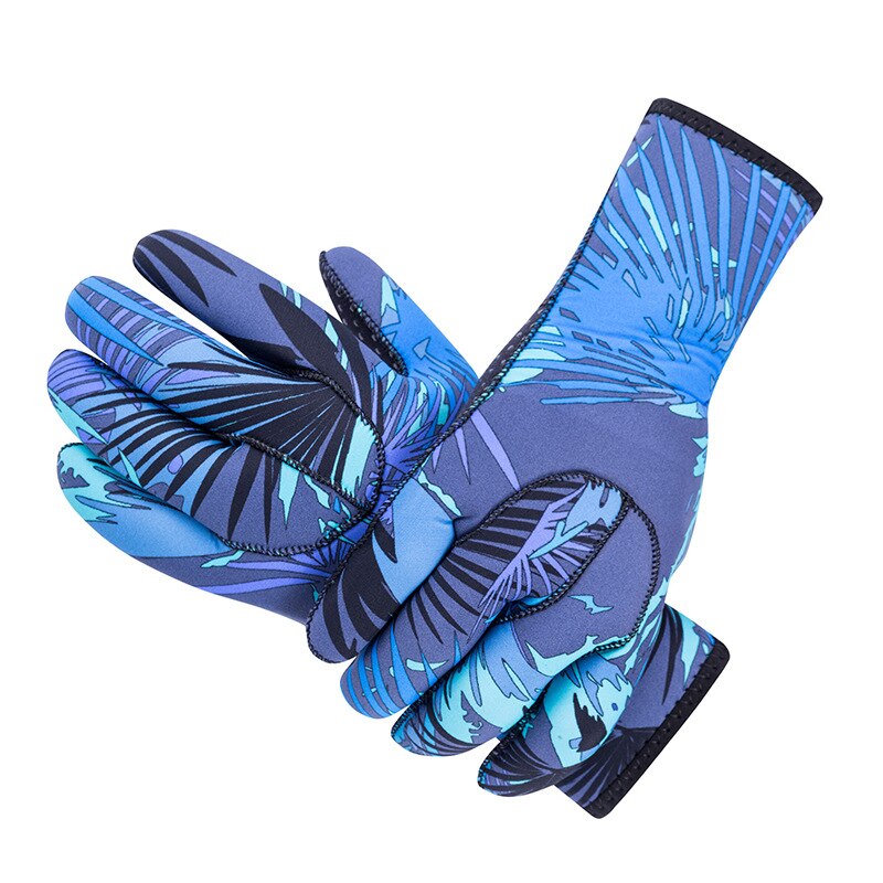 3mm gants de plongée en néoprène camouflage anti-rayures chauds poignet long gants de plongée sous-marine chasse sous-marine kayak surf plongée en apnée: L / M