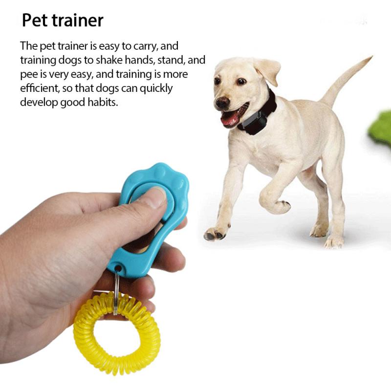1PC Dog Training Sound Piece Pet Foot Print Three Gears Can Be Adjusted Dog Training Clicker Adjustable Wrist Strap Pet Supplies