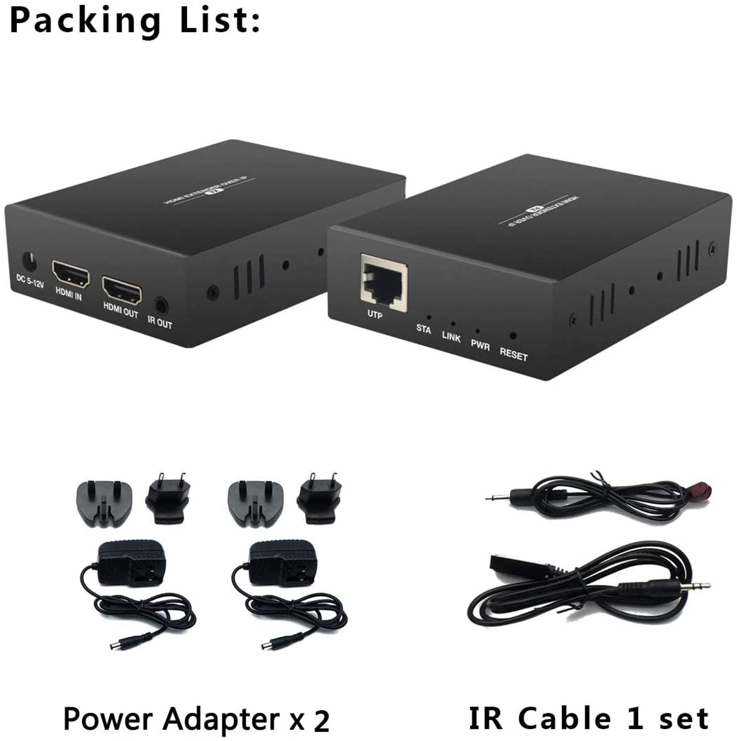 ZY-DT209 RJ45 HDMI Extender IP Over UTP/STP CAT5 CAT5e CAT6 Extensor HDMI With IR LAN Network 200m HDMI Extender Ethernet