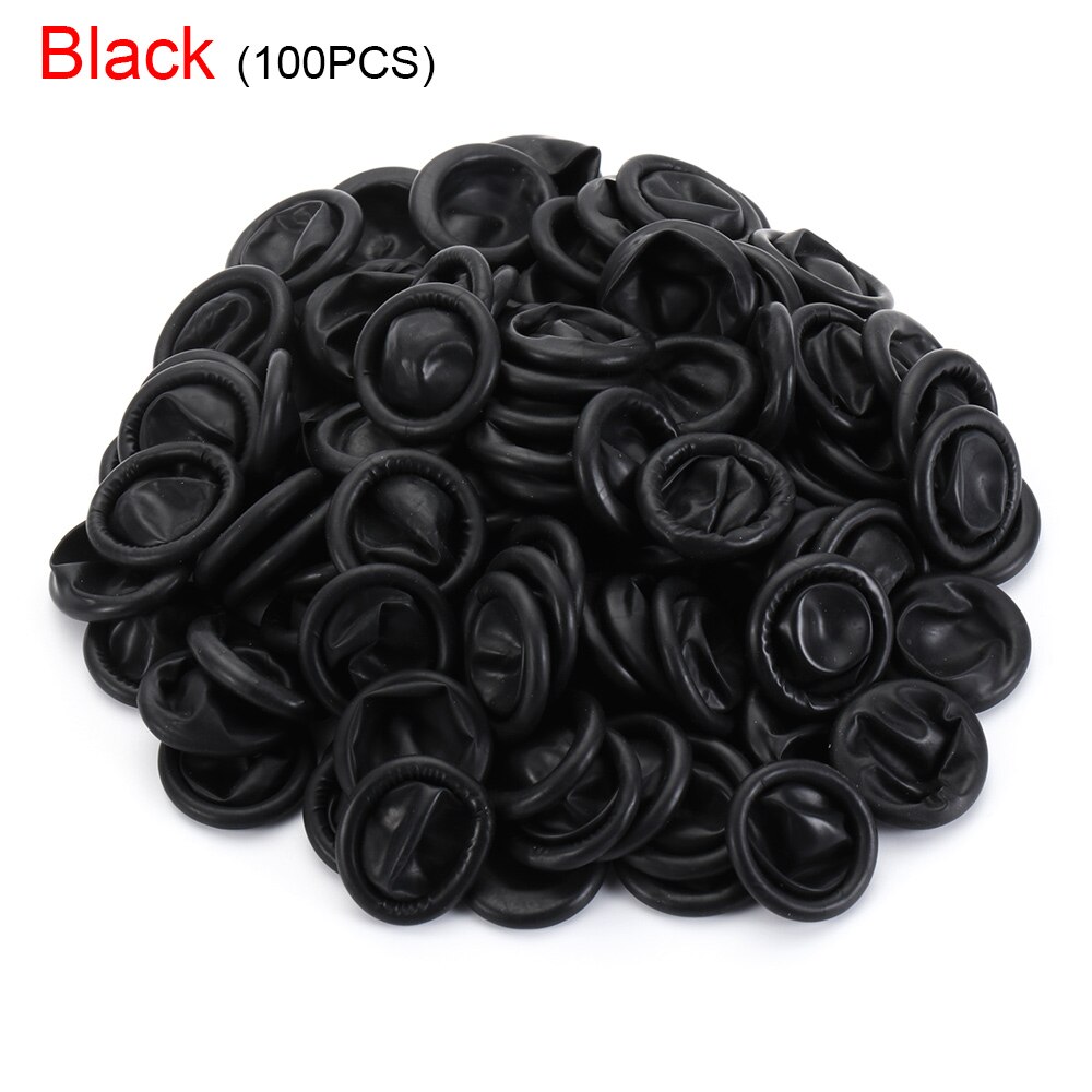 Guantes desechables de goma Natural, antideslizantes, protectores de dedos de látex, novedad, 100 Uds.: Negro