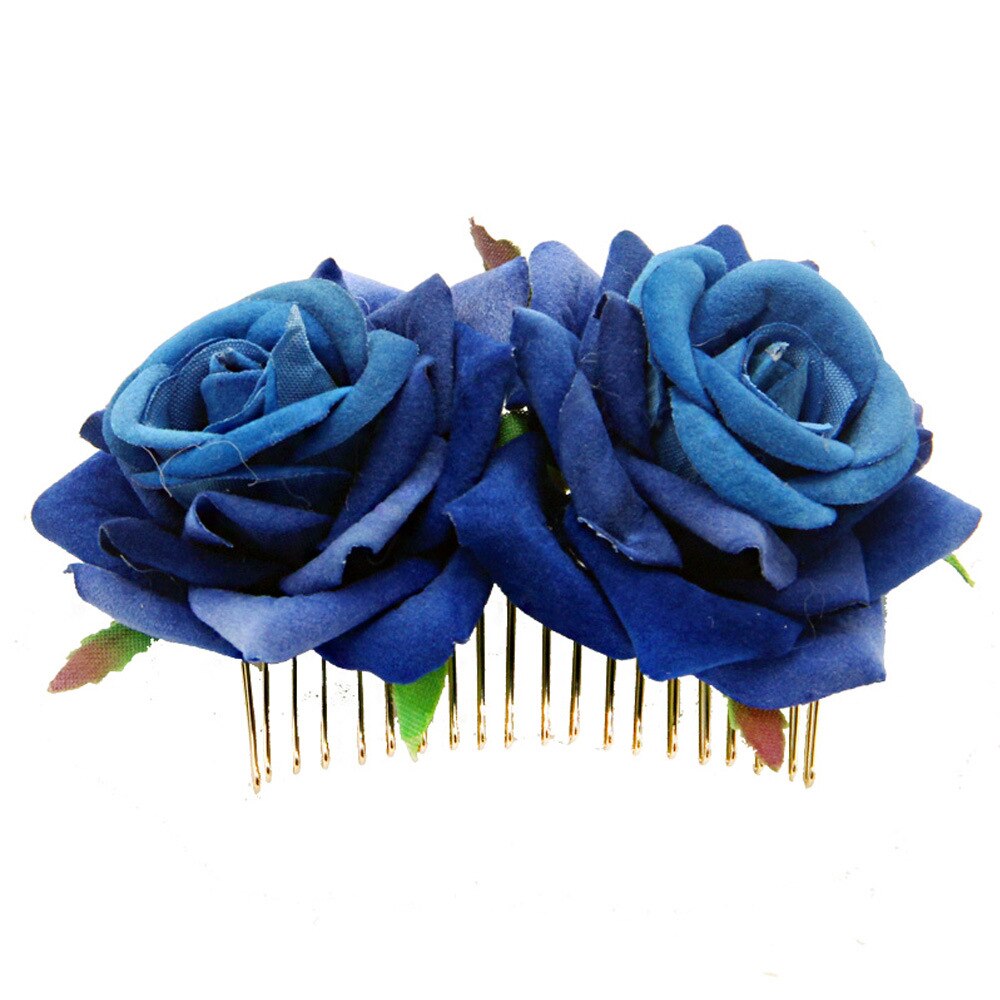 Peineta de flores para mujer, joyería de boda hecha a mano, tocado de graduación, accesorios para el cabello con dijes, 1 piezas