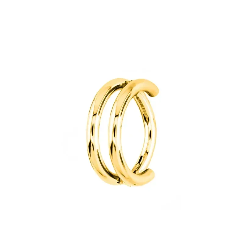 Anillo de titanio G23 para la nariz, Piercing de 16G de doble capa con bisagras huecas para tabique, cartílago de la oreja, Tragus, pendiente de Piercing en espiral, joyería para el cuerpo