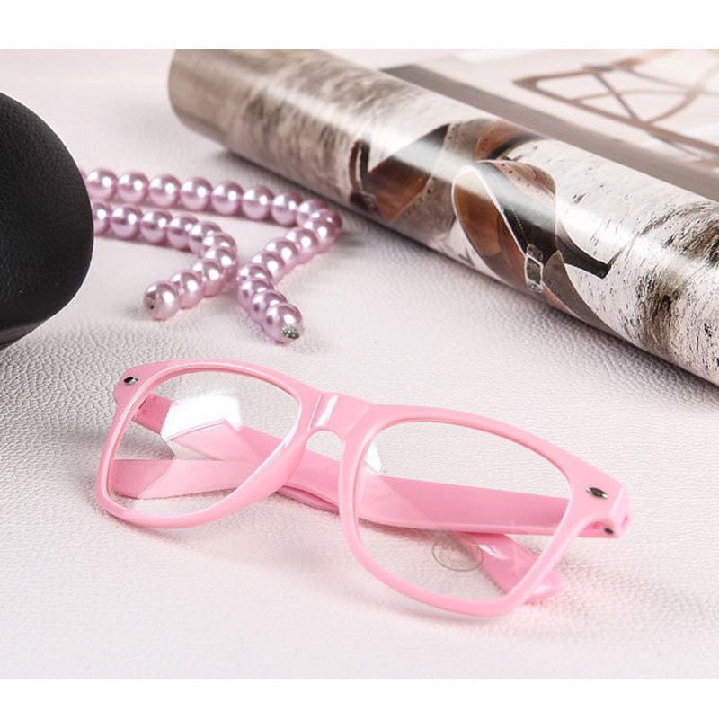RBROVO Clear Glasses Frame Women Transparent Spectacle Frames Square Eyeglasses Frame Women Vintage Optical Frame Female: Pink-T