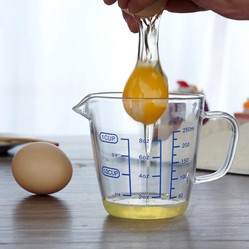 High Borosilicate Heat-resistant Glass Measuring Cup Children's Milk Cup With Scale Microwave Transparent Scale Cup With Lid