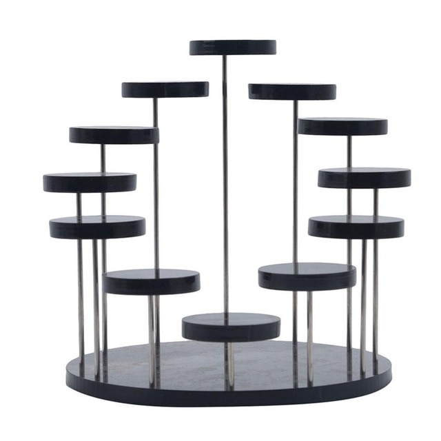 Cupcake Houder Transparant Stand Zwarte Mode Rack Cake Rack Houder Creatieve Cupcake Stands Feestartikelen Tool Decoratie: black 12 stand