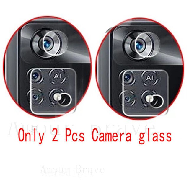 Vetro temperato 4in1 per Poco X4 Pro 5G NFC protezione dello schermo obiettivo della fotocamera protettivo per Xiaomi Poco X4 Pro 5G vetro di protezione: 2 Lens glass / For Poco X4 Pro 5G