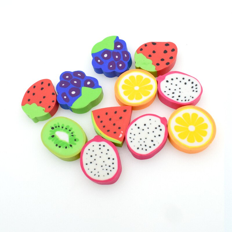 Juego de 6 unidades de goma para borrar de frutas, goma para estudiante, fresa, sandía, naranja, Kiwi, goma de borrar, material escolar de oficina