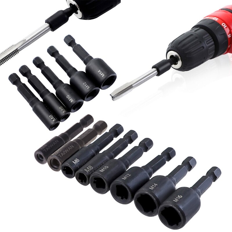 Tap Socket Collet Wrench M4-16 Machine Die Socket Adapter Hex Shank Square Drive