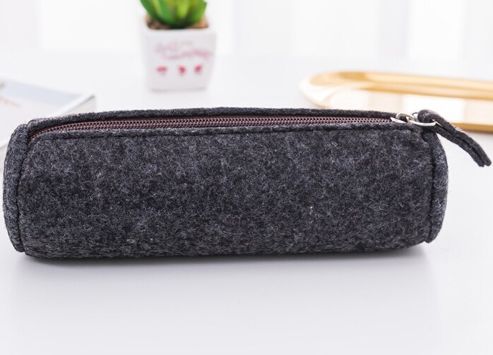 Estuche de tela para lápices, caja de suministros para la escuela, suministros de oficina, artículos de papelería con cremallera, color negro y gris: 1black