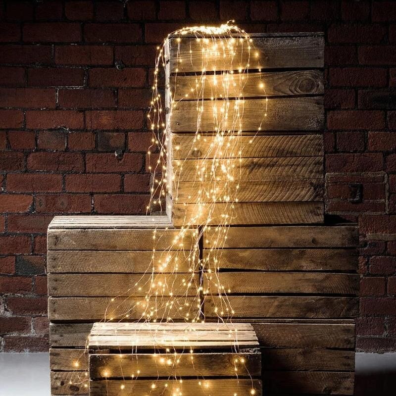 Led Copper Warm White Lighting Light String For Outdoor Wedding Room Background Christmas Tree Decor Waterfall Fairy Vine Lights