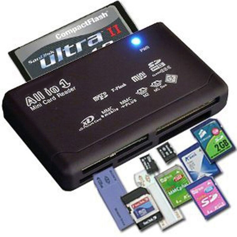 All-In-One Memory Kaartlezer Voor Usb Externe Mini Micro Sd Sdhc M2 Mmc Xd Cf