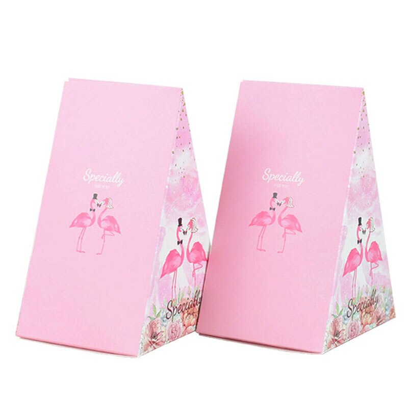 10Pcs Flamingo Snoep Doos Speciale Beste Wensen Verjaardag Wedding Party Favor Box Diy Cookie Verpakking Box Wedding decor