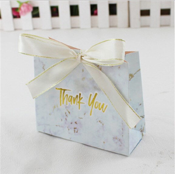 Grey Marble Mini Bag Box For Party Baby Shower Paper Chocolate Boxes Package Wedding Favours Candy Boxes: G