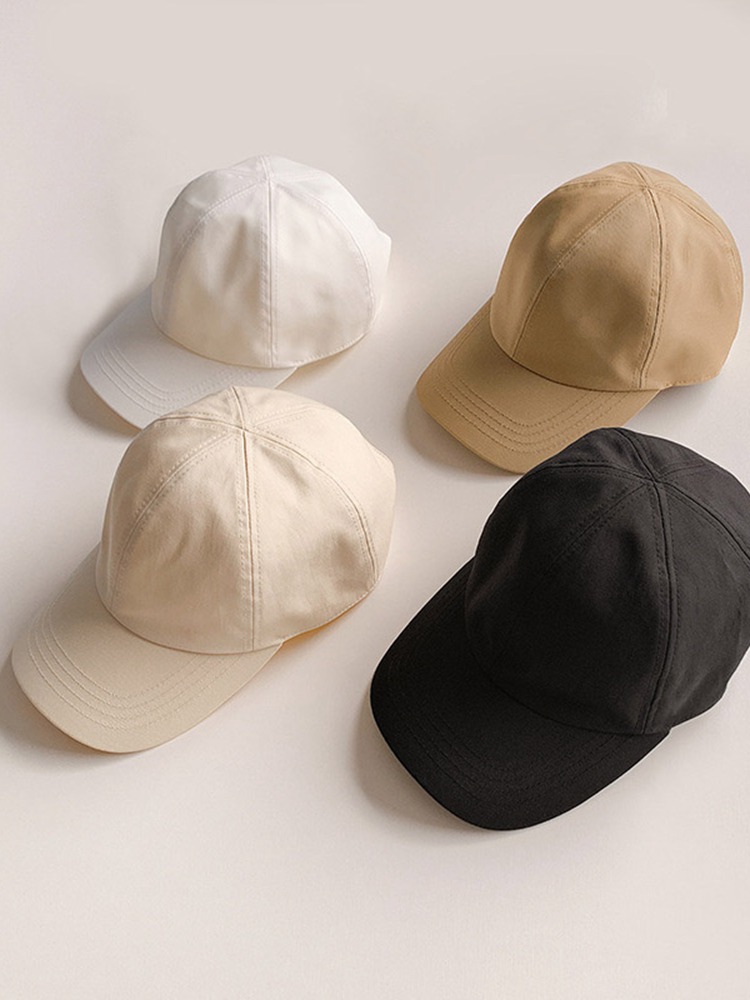 Vrouwen Hoeden Eenvoudige Baseball Cap Katoen Gemengd Pure Kleur Casual Mode Hoed 4 Kleuren Beschikbaar