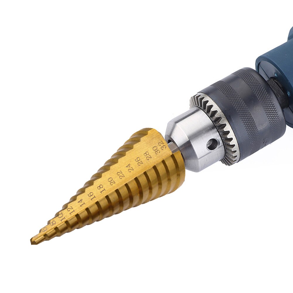 DIZAINLIFE HSS Cobalt Twist Step Drill Bit Set Cone Pagoda Shape Wood Metal Hole Cutter Drilling Titanium Coated Core Drill Bit