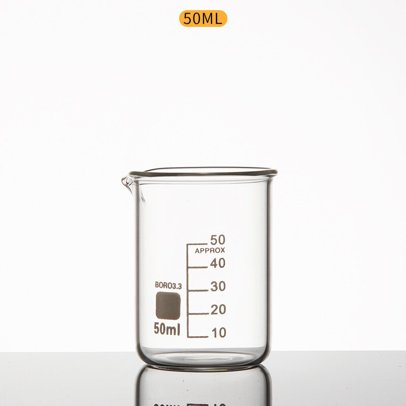Laboratory Equipment Glass Beaker Thickened High Temperature Resistant Beaker 5ml 10ml 25ml 50ml 100ml