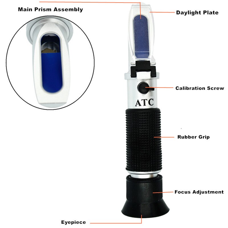 Hand held Brix Be Water 3 in 1 Honey Refractometer 58~90% brix for syrup controlling concentrations with ATC 30% OFF