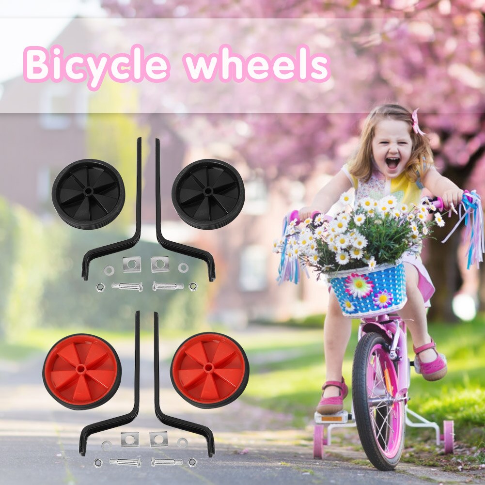 1 Pair Bike Stabilisers Auxiliary Training Wheels Children Bicycle Stabilisers Cycling Parts for 12-20 inch MTB Bike Universal