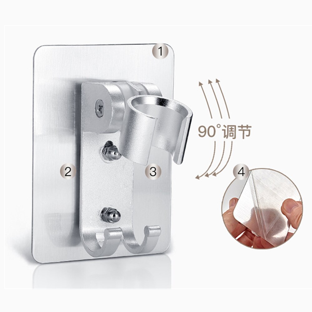 Handheld Douchekop Hoge Druk Chrome 3 Spary Instelling Met On/Off Pauze Schakelaar Waterbesparende Verstelbare Luxe Spa afneembare: Bracket