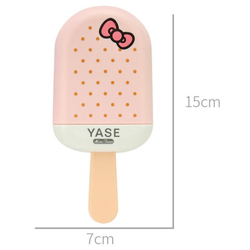 Mini Handheld Ice Cream Charging Portable Popsicle Fan Student Cartoon Small Fan Outdoor Handheld Fan