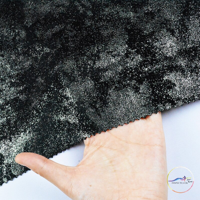 Black Glitter Fabric Stretch Knit Black Shiny Fabric Stage Wedding Dress