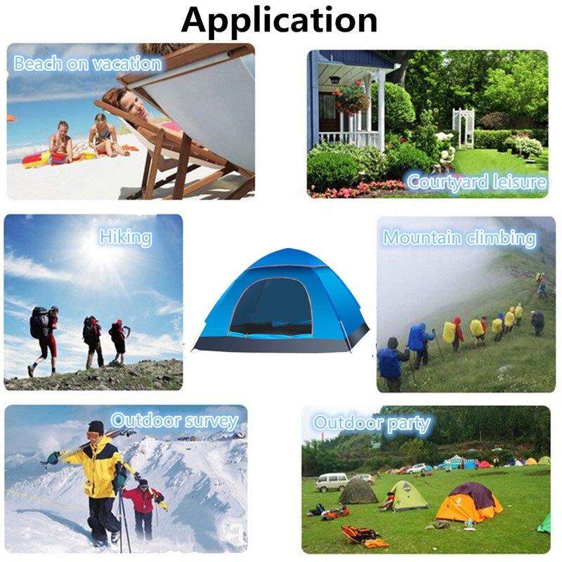 2-3 personer kaster telt udendørs automatiske telte dobbeltlag vandtæt camping vandretelt 4 sæson udendørs store familietelte