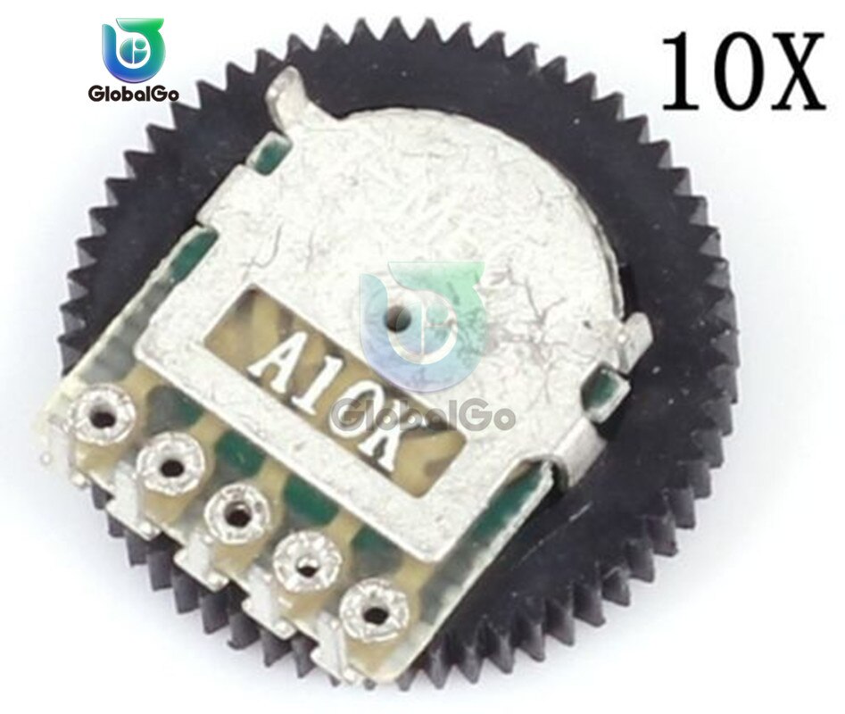 10pcs/Lot A103 10K Duplex Gear Potentiometer Dial for Radio MP3/MP4 Volume Adjustment Switch Potentiometers 16x2mm