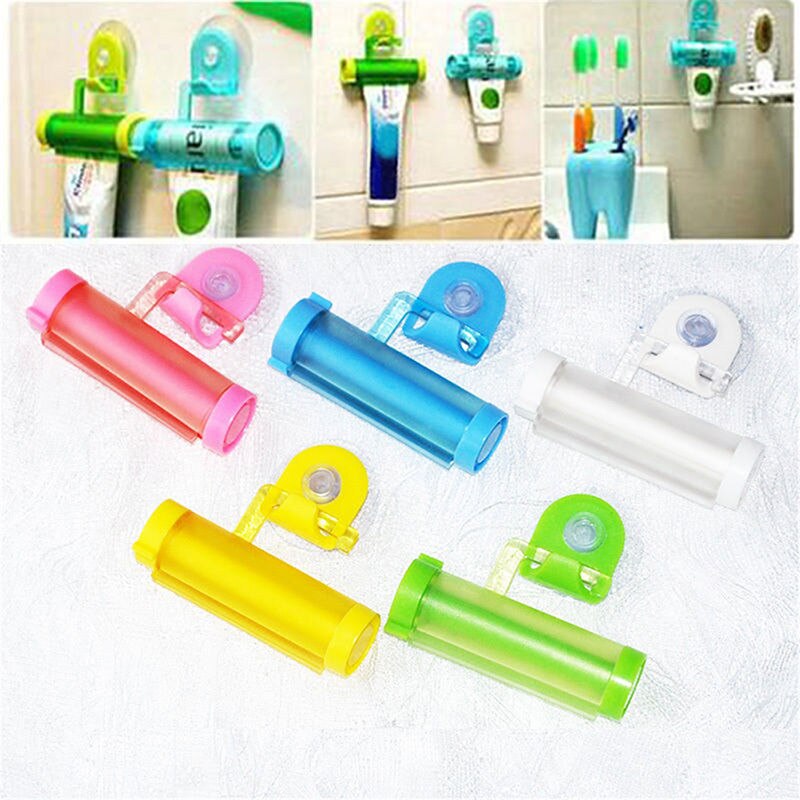 5 Colors Rolling Squeezer Toothpaste Dispenser Tube Partner Sucker Hanging Holde distributeur dentifrice 1 PCS
