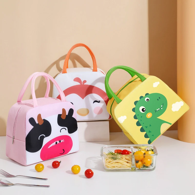 Cartoon Lunch Bag Portable Insulated Thermal Lunch Box Picnic Supplies Bags Milk Bottle For Women Girl Kids Children