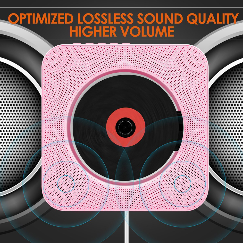 Wall Mounted CD Player Surround Sound FM Radio Bluetooth USB MP3 Disk Portable Music Player Remote Control Stereo Speaker Home