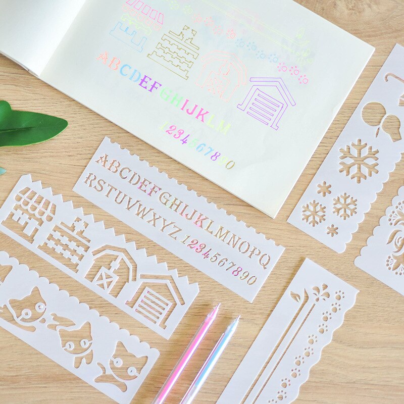 rulers template stencils for diy scrapbooking painting Weather number kawaii accessories stationery