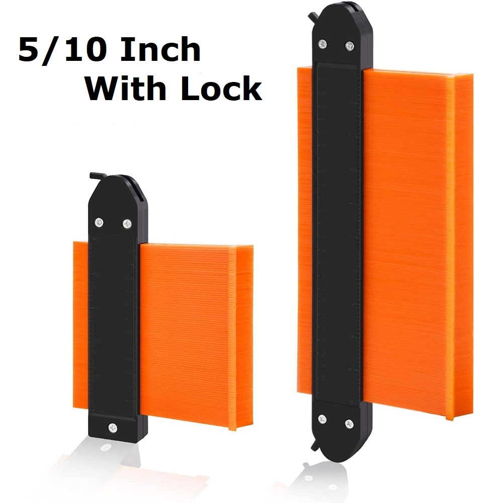 5/10 Inch Contour Gauge with Lock Shape Contour Gauge Duplicator Contour Scale Template Tiling Measuring Ruler Carpenter Tools