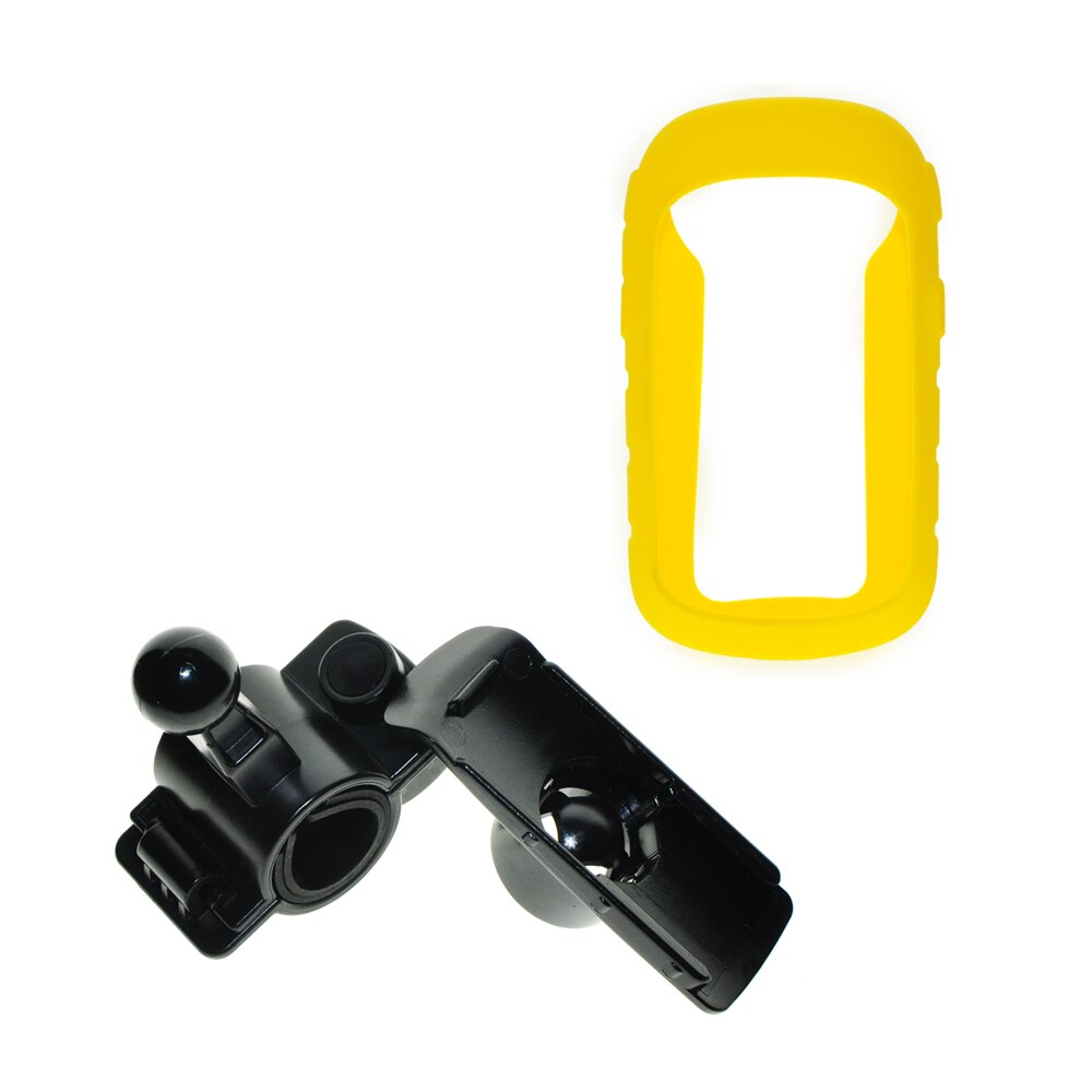 Soporte de montaje giratorio para bicicleta de motocicleta, funda protectora de silicona para GPS Garmin para eTrex 10 20 30 10x 20x 30x: Amarillo