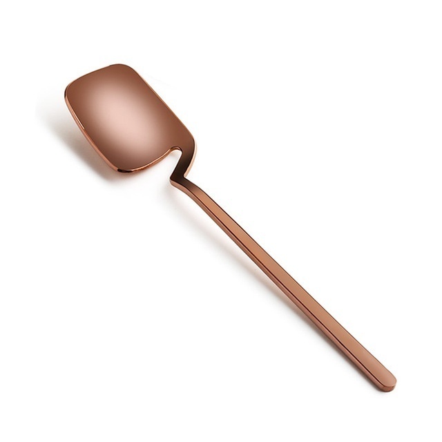 Long Handle Wall Hanging Spoon Stainless Steel Dessert Mixing Ice Cream Tea Coffee Spoon Stirring Spoon Tableware Party: rosegold
