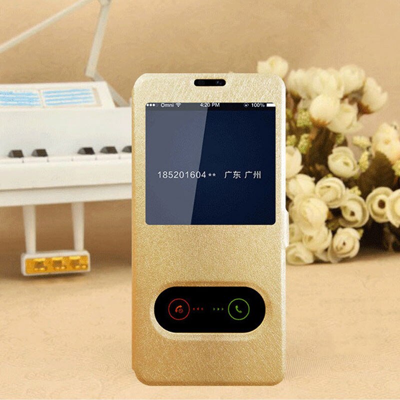 For Honor 8S Case Huawei Honor 8S Flip Leather Cover View Window Phone Cases For Huawei Honor 8S 8 S KSE-LX9 Honor8S Case 5.71": Gold