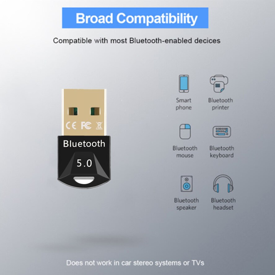 Usb Bluetooth Adapter 5.0 Bluetooth Dongle Usb Bluetooth 4.0 Adapter Usb Ontvanger Zender Draadloze Adapter Voor Pc Computer