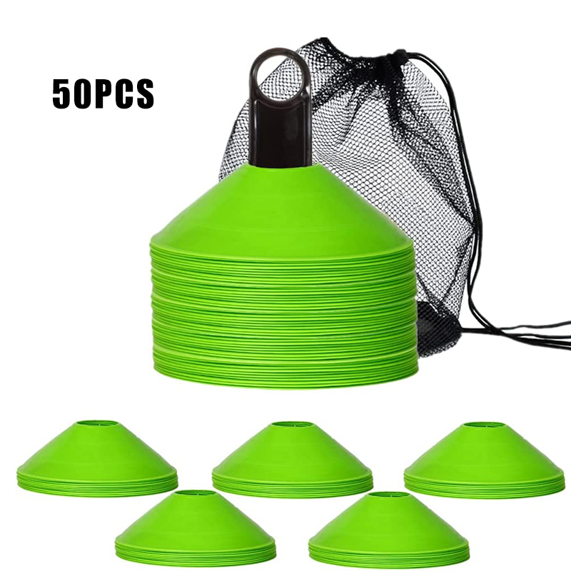 Conos de fútbol Disc Con con bolsa de transporte y soporte, marcadores de campo para entrenamiento de agilidad, conos deportivos, equipo de entrenamiento de fútbol, entrenamiento: Azul marino