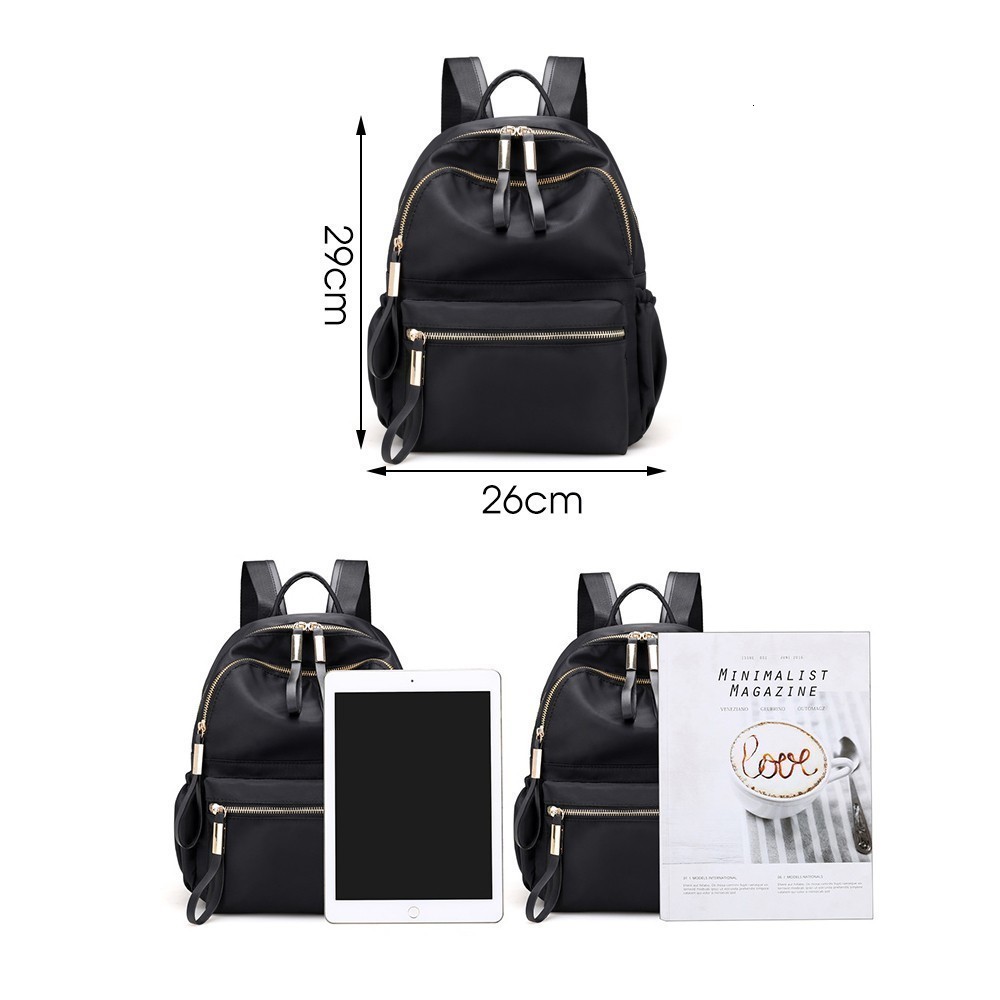 Frauen Schwarz Rucksack Weibliche Jugend Rucksäcke für Teenager Mädchen Schule Schulter Taschen Student College Bookbag Reisetasche
