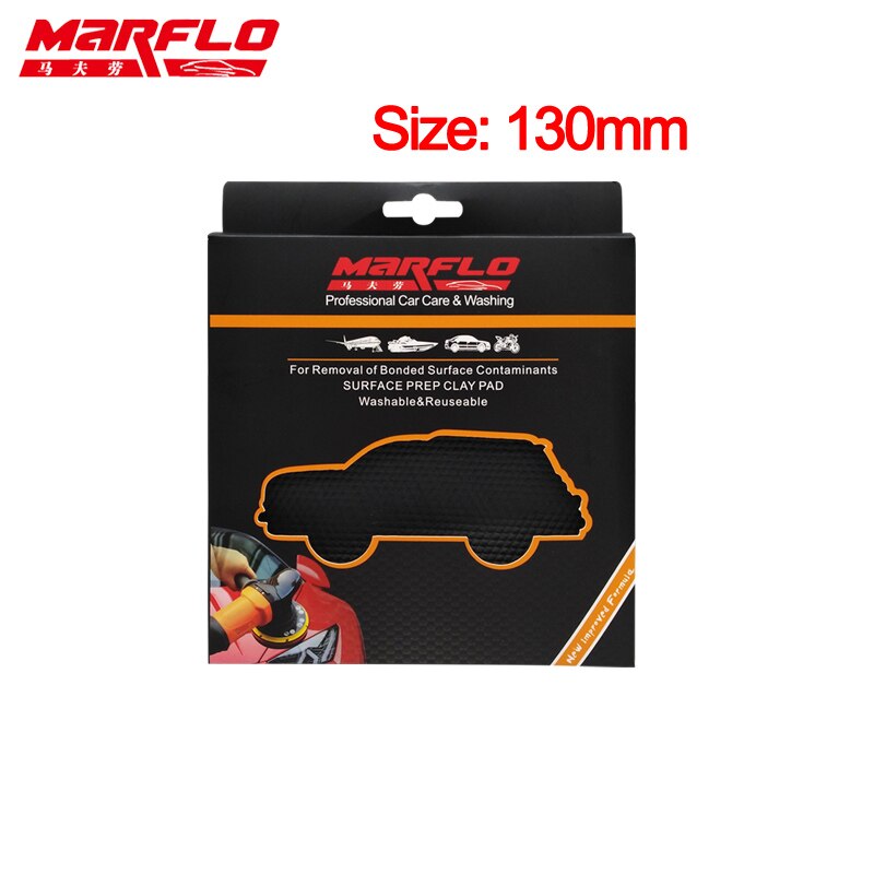 MARFLO-barre en argile pour lavage de voiture, tampon magique, éponge, tampon de polissage, avant soins automobiles, applicateur de cire, réparation de peinture de voiture: 130mm