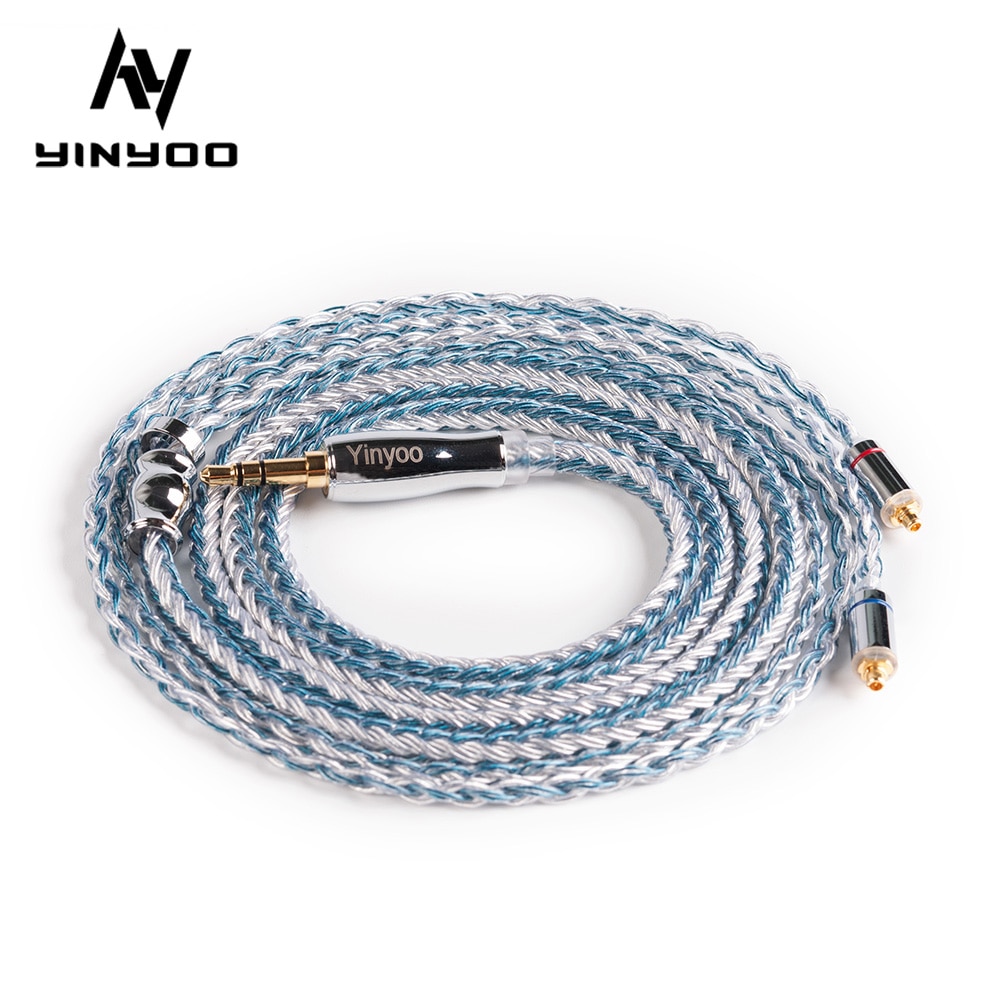 Yinyoo Headphone Cable - 1.2m - 16 Core Silver Plated - MMCX/2pin/QDC/TFZ Connector - 2.5/3.5/4.4mm Plug