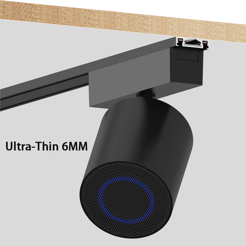 Trilha de luz magnética 6mm ultra fina montagem em superfície iluminação teto preto branco fino moderno flexível casa ímã trilho 1m 2m